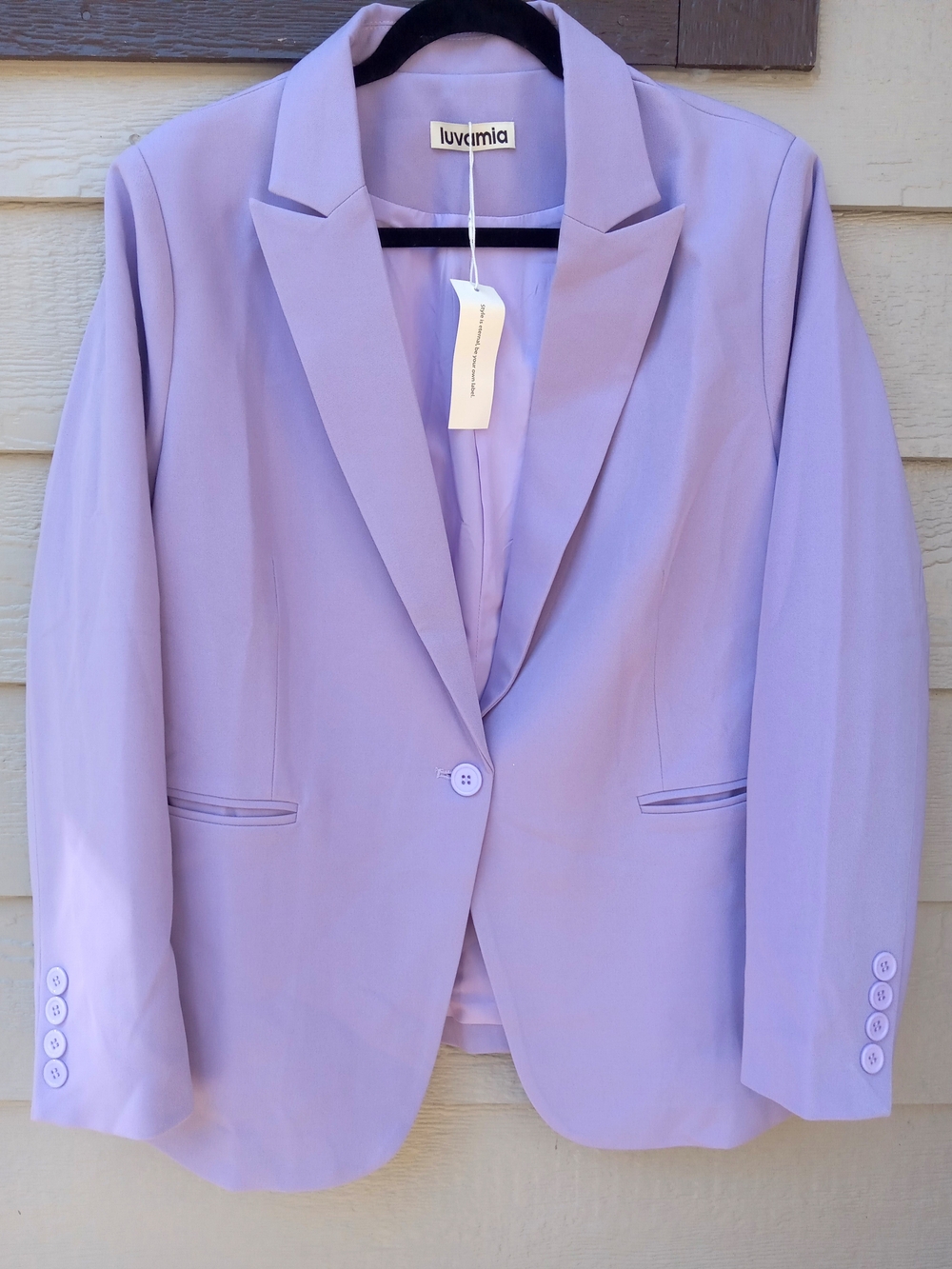 Luvamia Lavender Single-Button Women's Blazer Size XL